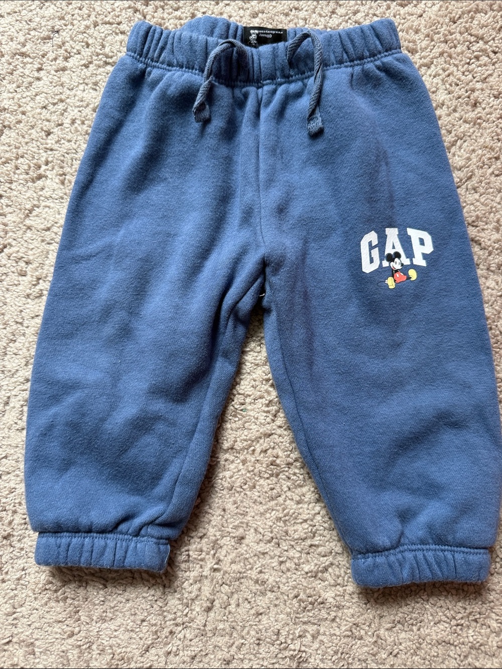 GAP Kids Navy Blue Mickey Mouse Logo Fleece Joggers